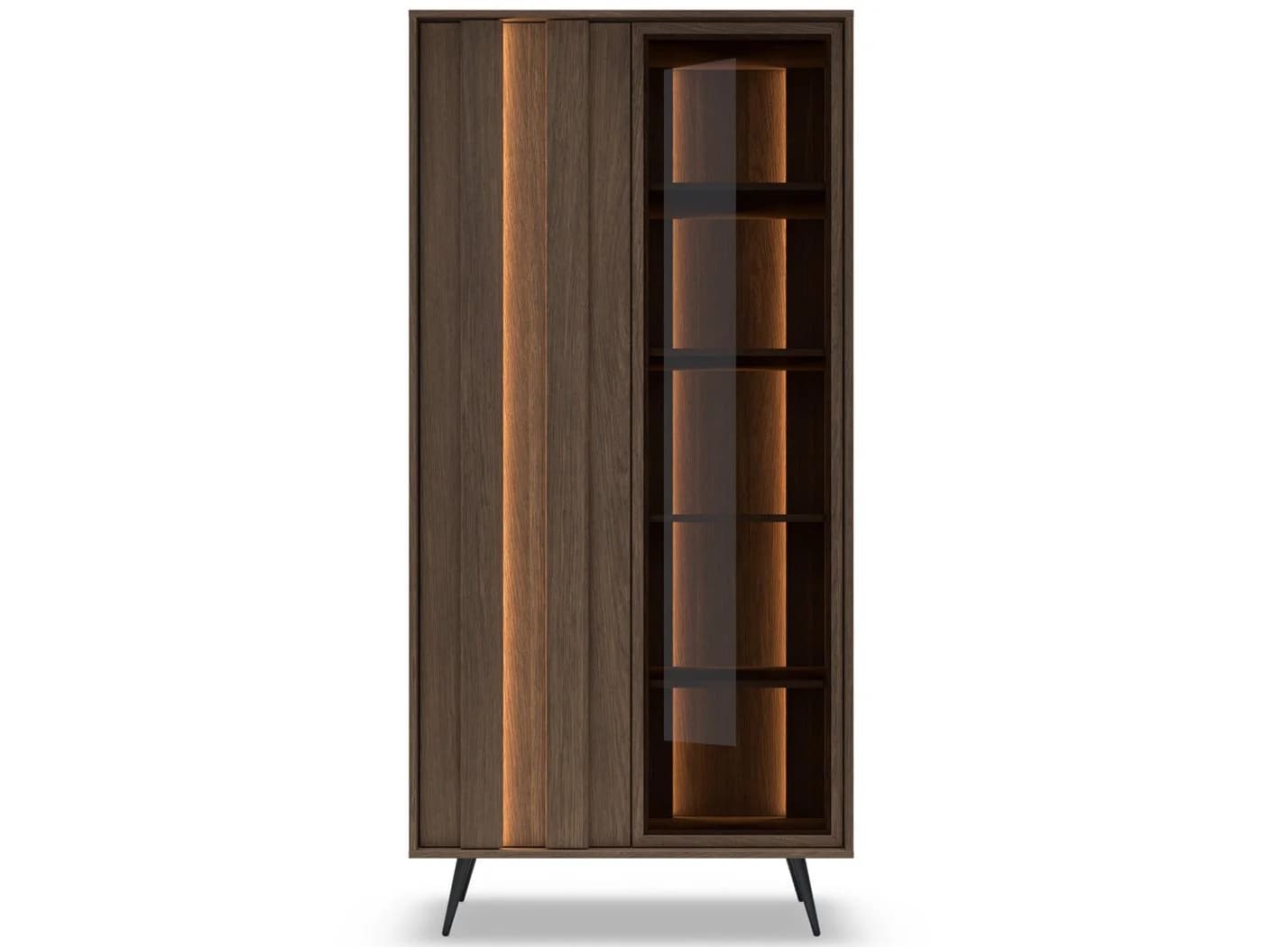 yourhouse24 Vitrine AMARO Eiche Dunin mit Lamellen & Rauchglas inkl. LED - Bild 2