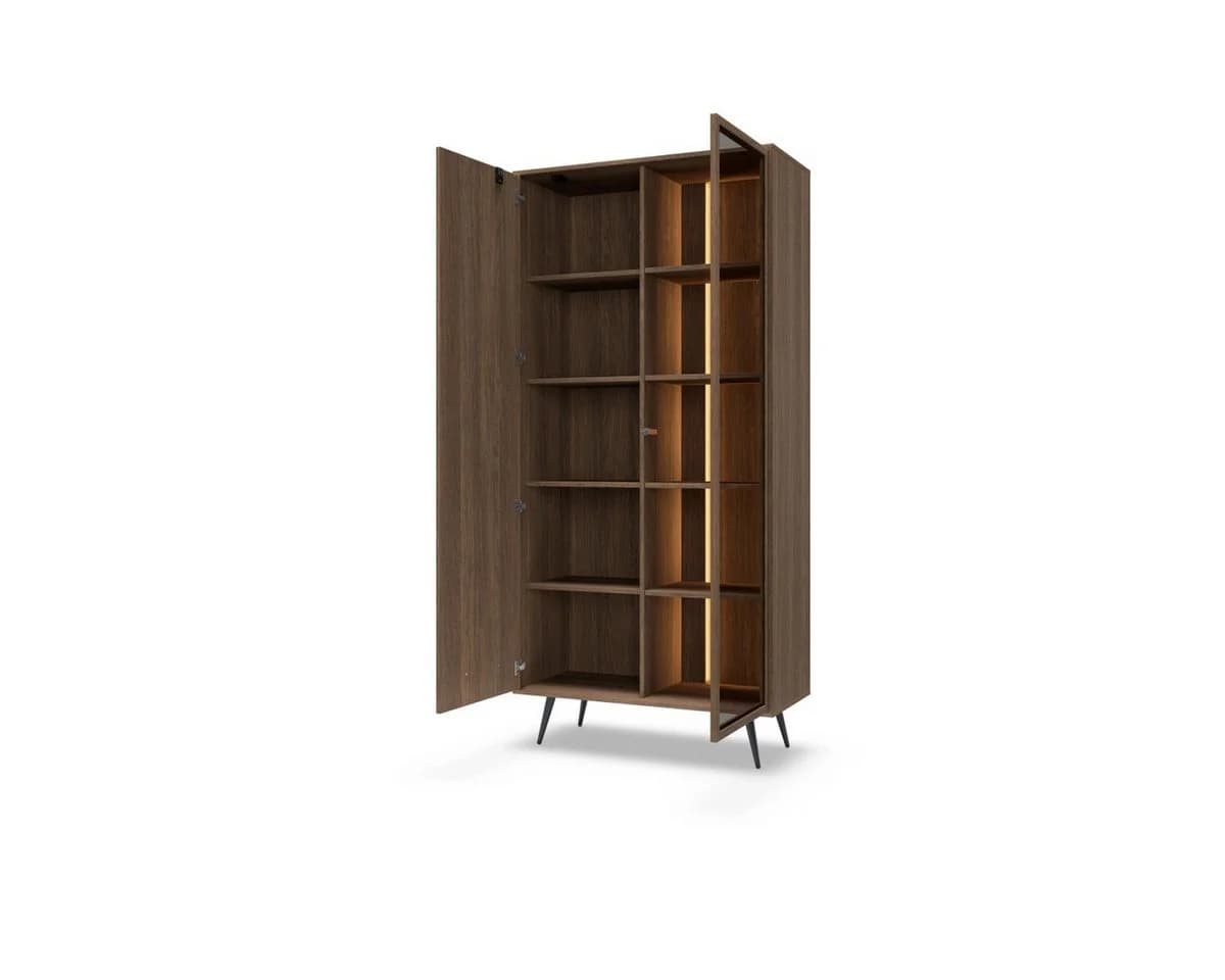 yourhouse24 Vitrine AMARO Eiche Dunin mit Lamellen & Rauchglas inkl. LED - Bild 4