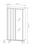 yourhouse24 Vitrine AMARO Eiche Dunin mit Lamellen & Rauchglas inkl. LED Bild 5