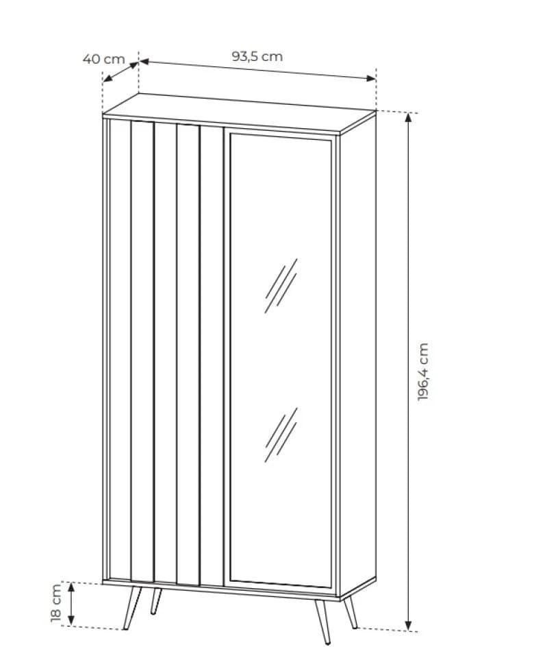 yourhouse24 Vitrine AMARO Eiche Dunin mit Lamellen & Rauchglas inkl. LED - Bild 5