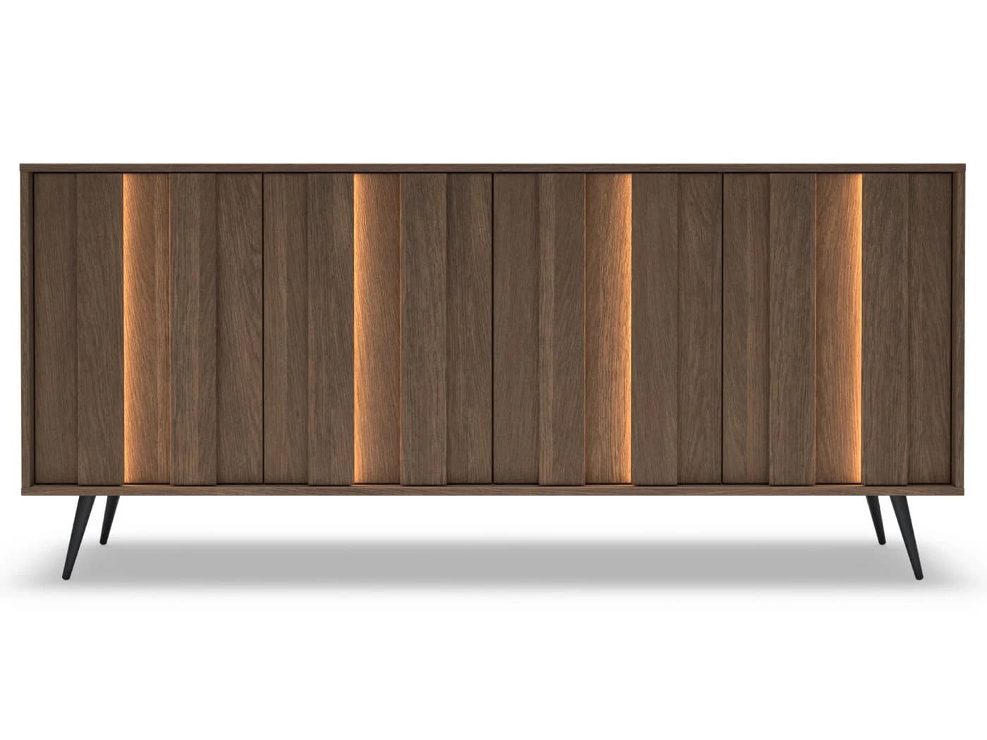 yourhouse24 Sideboard AMARO 183cm Eiche Dunin mit Lamellen & LED - Bild 2