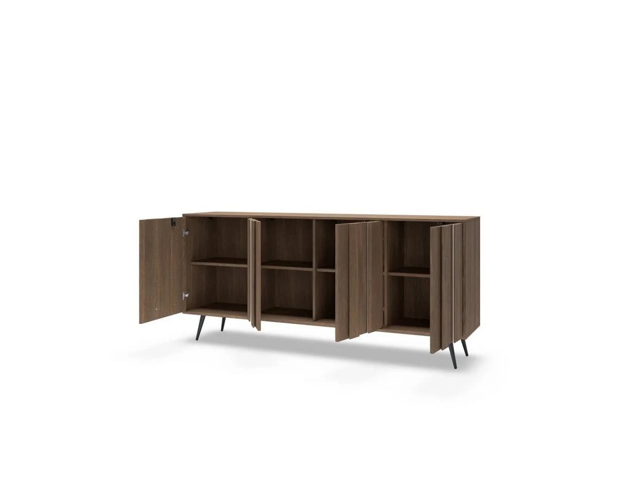 yourhouse24 Sideboard AMARO 183cm Eiche Dunin mit Lamellen & LED - Bild 3
