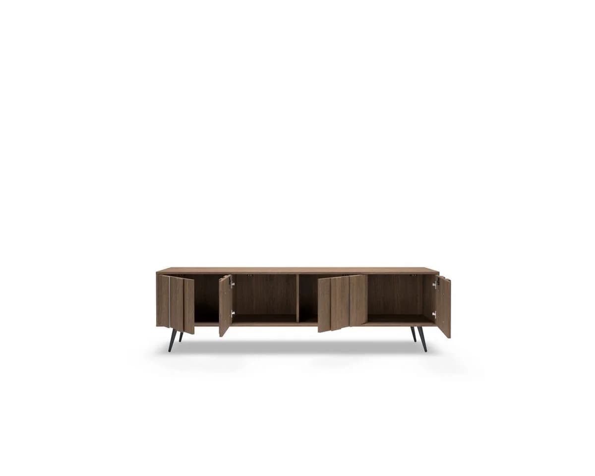 yourhouse24 Lowboard AMARO 183cm Eiche Dunin mit Lamellen & LED