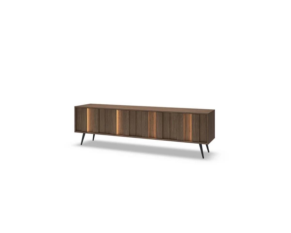 yourhouse24 Lowboard AMARO 183cm Eiche Dunin mit Lamellen & LED - Bild 3