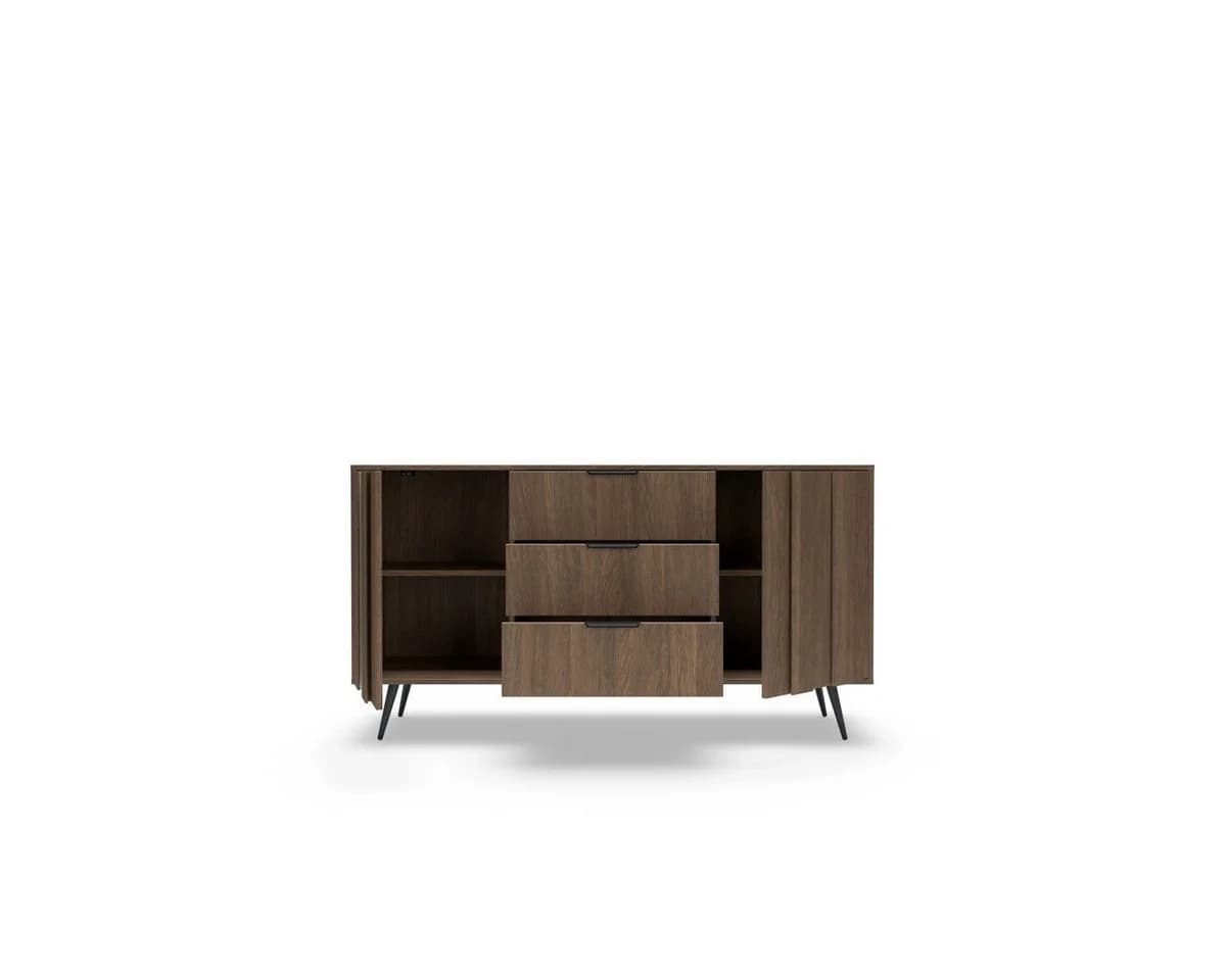 yourhouse24 Sideboard AMARO mit LED & Lamellen Eiche Dunin
