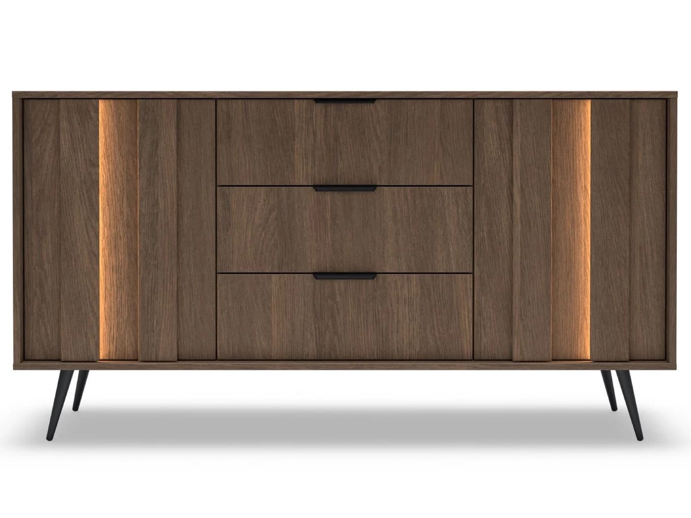 yourhouse24 Sideboard AMARO mit LED & Lamellen Eiche Dunin - Bild 2