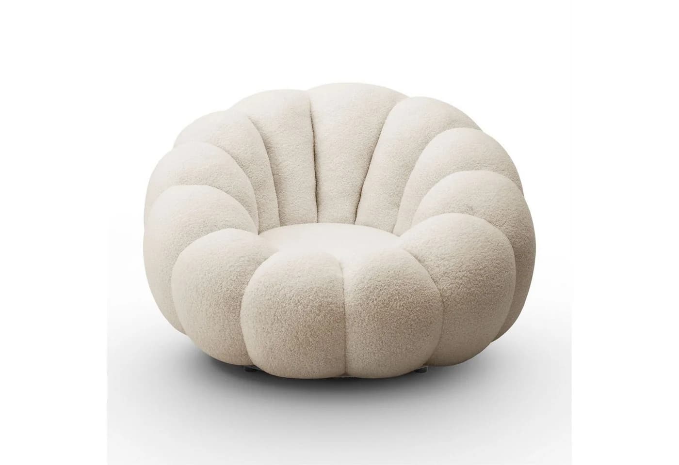 yourhouse24 Drehsessel ORIA Bouclé-Stoff Sessel mit Fußstütze - Bild 4