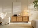 yourhouse24 TV Lowboard YOSHI Eiche Carmel Minimalistisch Bild 1
