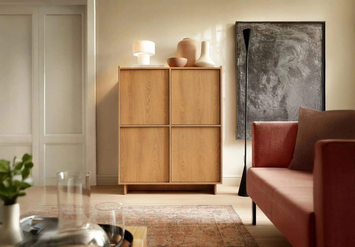 yourhouse24 Highboard YASUMI Eiche Carmel Moderner Japandi-Stil - Bild 3