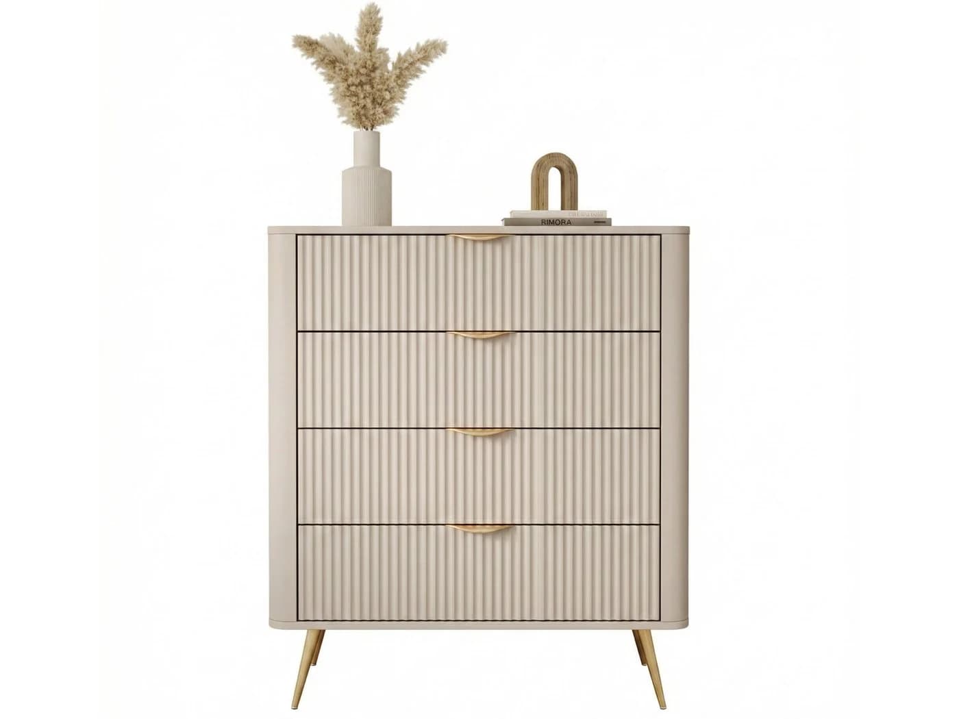 yourhouse24 Highboard Kommode Lante Beige Geriffelte Fronten - Bild 2