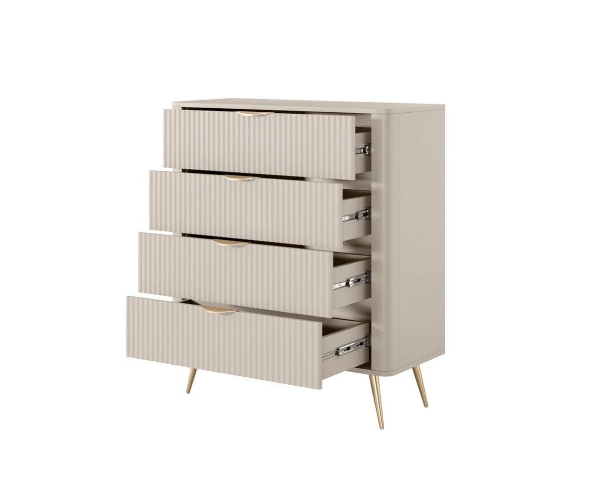 yourhouse24 Highboard Kommode Lante Beige Geriffelte Fronten - Bild 3