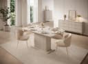 yourhouse24 Esstisch Lante Beige Ausziehbar Geriffelter Säulenfuß Bild 1