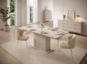 yourhouse24 Esstisch Lante Beige Ausziehbar Geriffelter Säulenfuß Bild 3