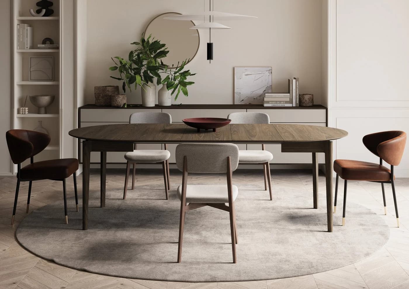 yourhouse24 Esstisch PLOT PT-05 Rund Ausziehbar Eiche