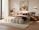 yourhouse24 Polsterbett Boston Slim Bouclé Beige mit Bettkasten Bild 2