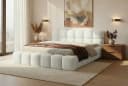 yourhouse24 Polsterbett Boston Slim Bouclé Beige mit Bettkasten Bild 5