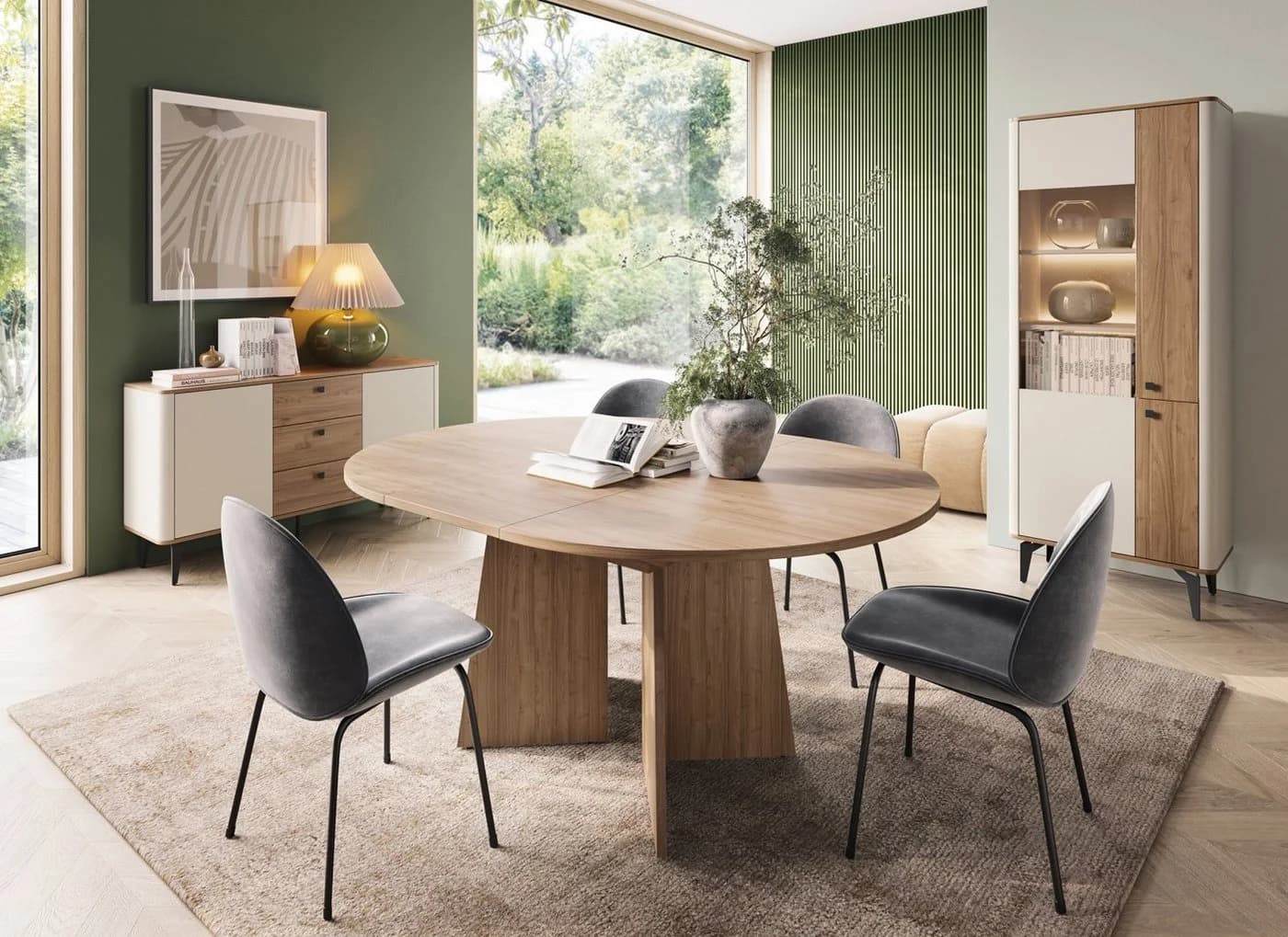 yourhouse24 Esstisch ELENA ausziehbar Eiche Japandi Design