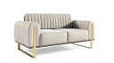 yourhouse24 2-Sitzer Sofa Vamos Beige Samt Metallgestell Bild 1