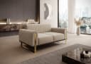 yourhouse24 2-Sitzer Sofa Vamos Beige Samt Metallgestell Bild 2