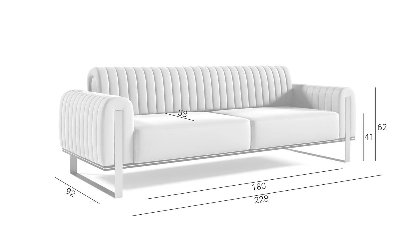 yourhouse24 3-Sitzer Sofa Vamos Samt Metallgestell - Bild 3