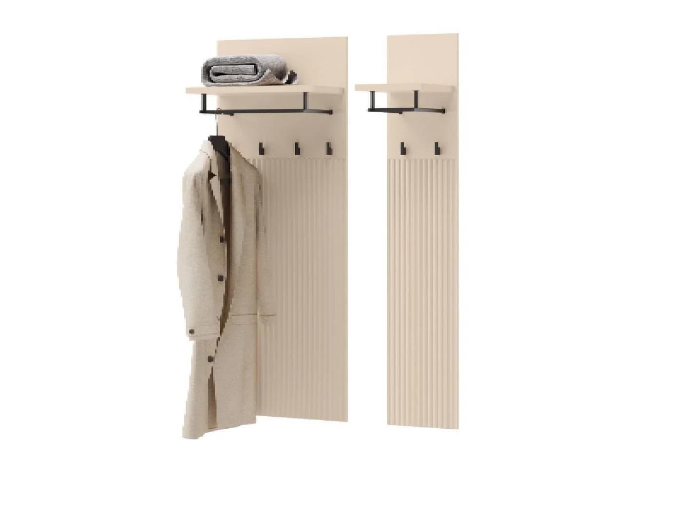 yourhouse24 Wandgarderobe TREND TG-06 mit Ablage Beige Sand/Schwarz - Bild 2