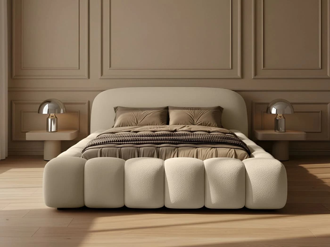 yourhouse24 Polsterbett Orlando Bouclé mit Bettkasten Beige - Bild 2