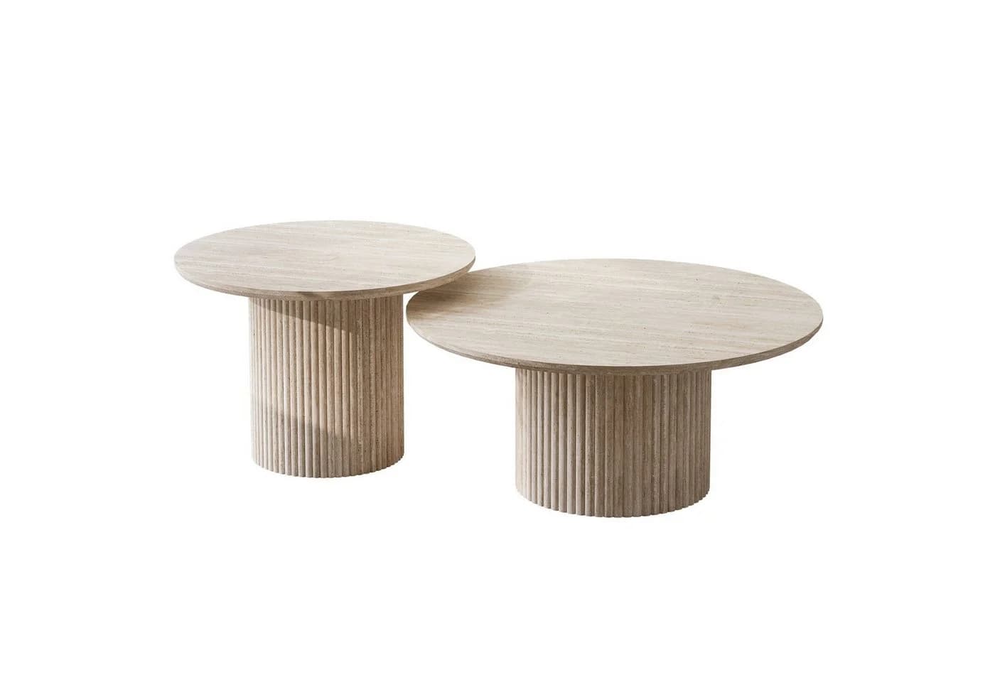 yourhouse24 Couchtisch Set ORI 2in1 Riffel-Design