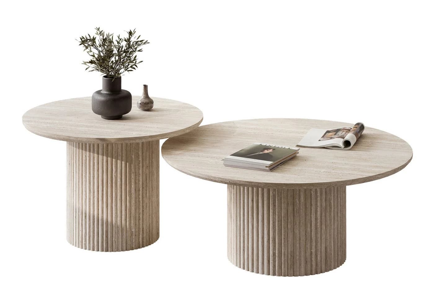yourhouse24 Couchtisch Set ORI 2in1 Riffel-Design - Bild 2