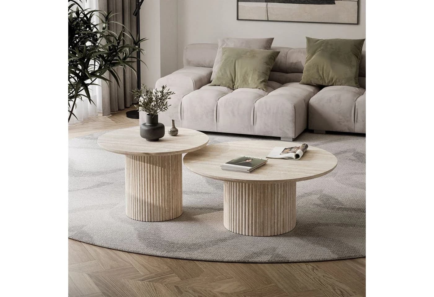 yourhouse24 Couchtisch Set ORI 2in1 Riffel-Design - Bild 3