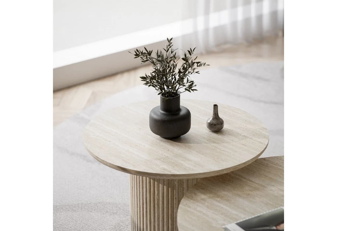 yourhouse24 Couchtisch Set ORI 2in1 Riffel-Design - Bild 5