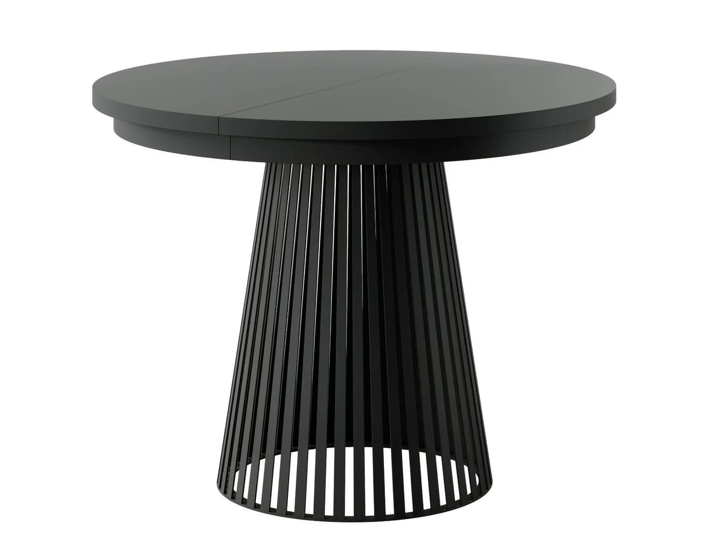 yourhouse24 Esstisch Garda Schwarz Ausziehbar Metallgestell Lamellen-Optik - Bild 2