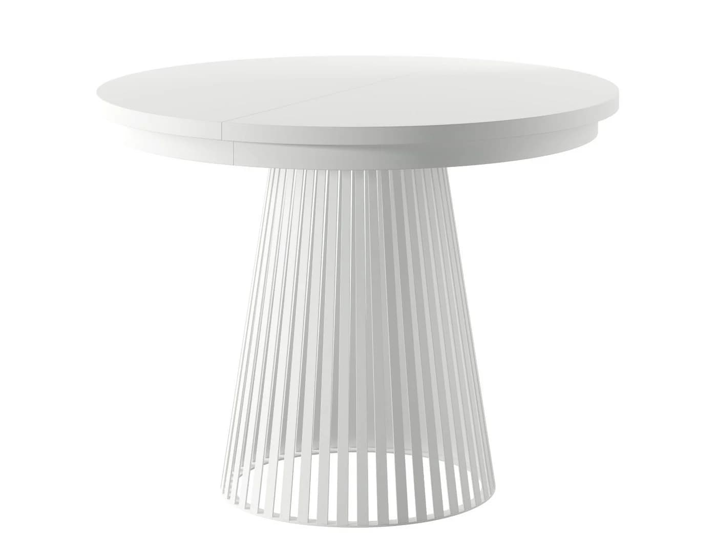 yourhouse24 Esstisch Garda ausziehbar Lamellen-Optik Weiß - Bild 2
