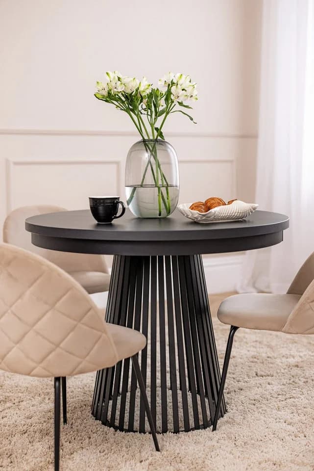 yourhouse24 Esstisch Garda ausziehbar Lamellen-Optik Weiß - Bild 4