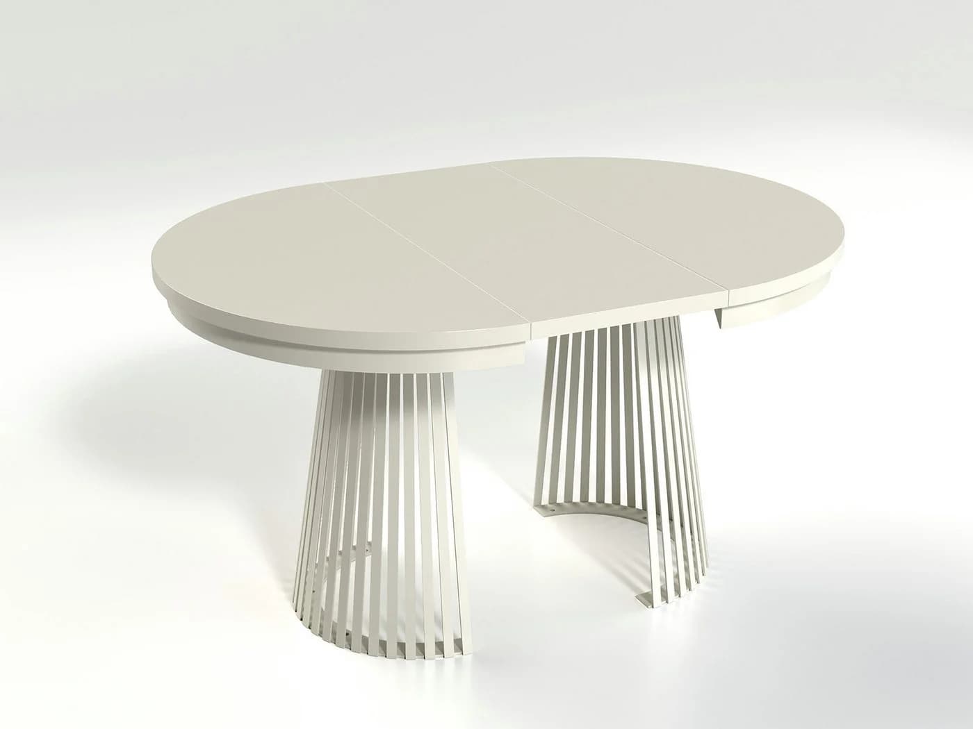 yourhouse24 Esstisch Garda ausziehbar Lamellen-Optik Weiß - Bild 5