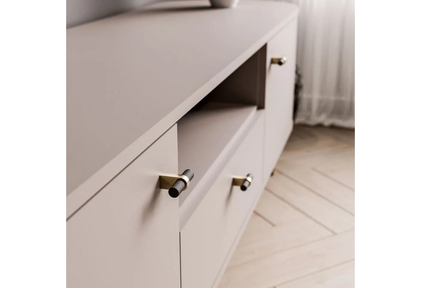 yourhouse24 TV-Schrank LINNEA 180cm Runde Ecken Lamellen - Bild 5