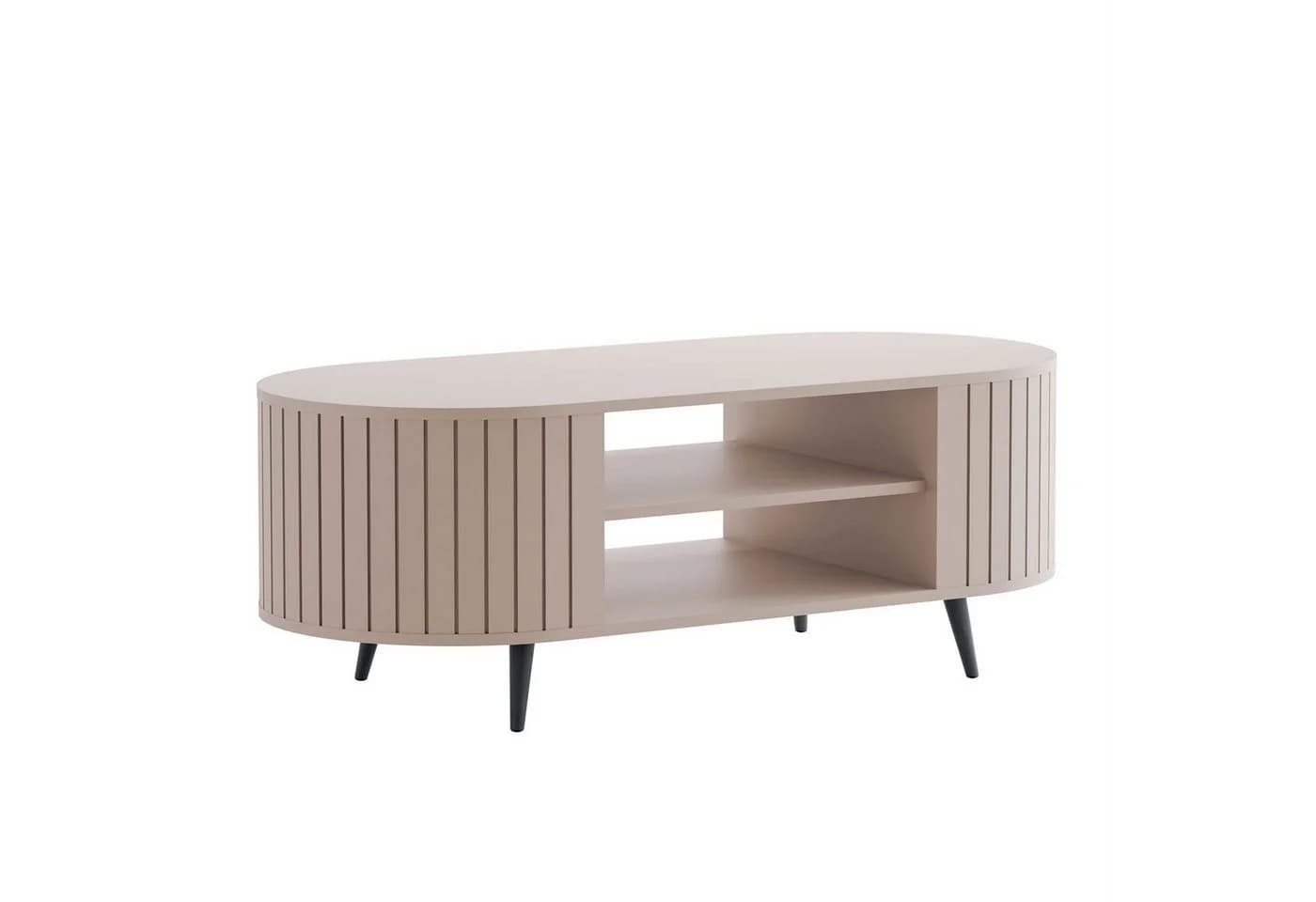 yourhouse24 Couchtisch LINNEA Oval 104cm mit Ablage Lamellen - Bild 4
