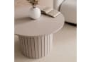 yourhouse24 Couchtisch LINNEA Rund Ø70cm Säule Lamellen Kaschmir/Schwarz Bild 1