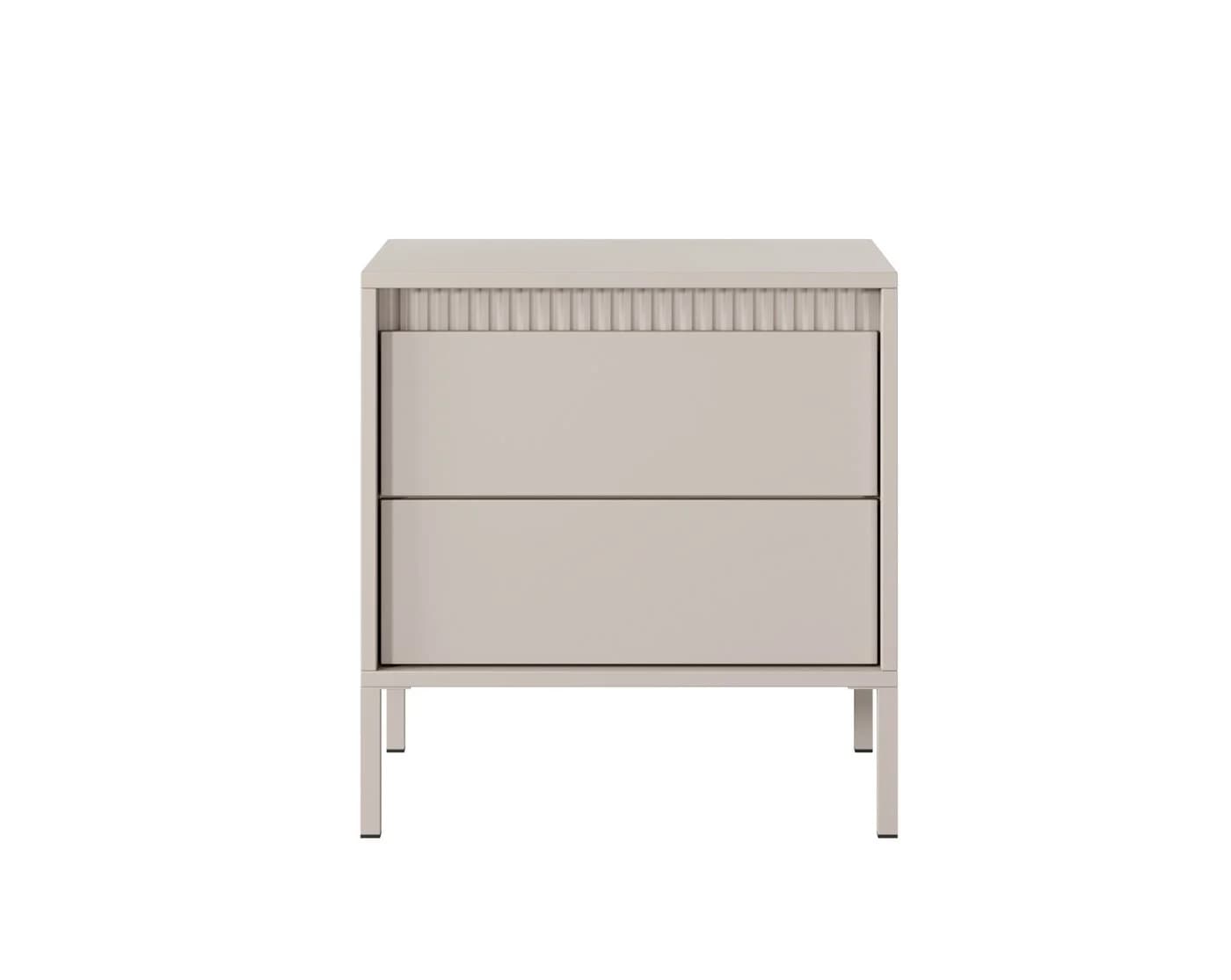 yourhouse24 Nachttisch SENSO mit 2 Schubladen Beige Push-to-Open - Bild 2