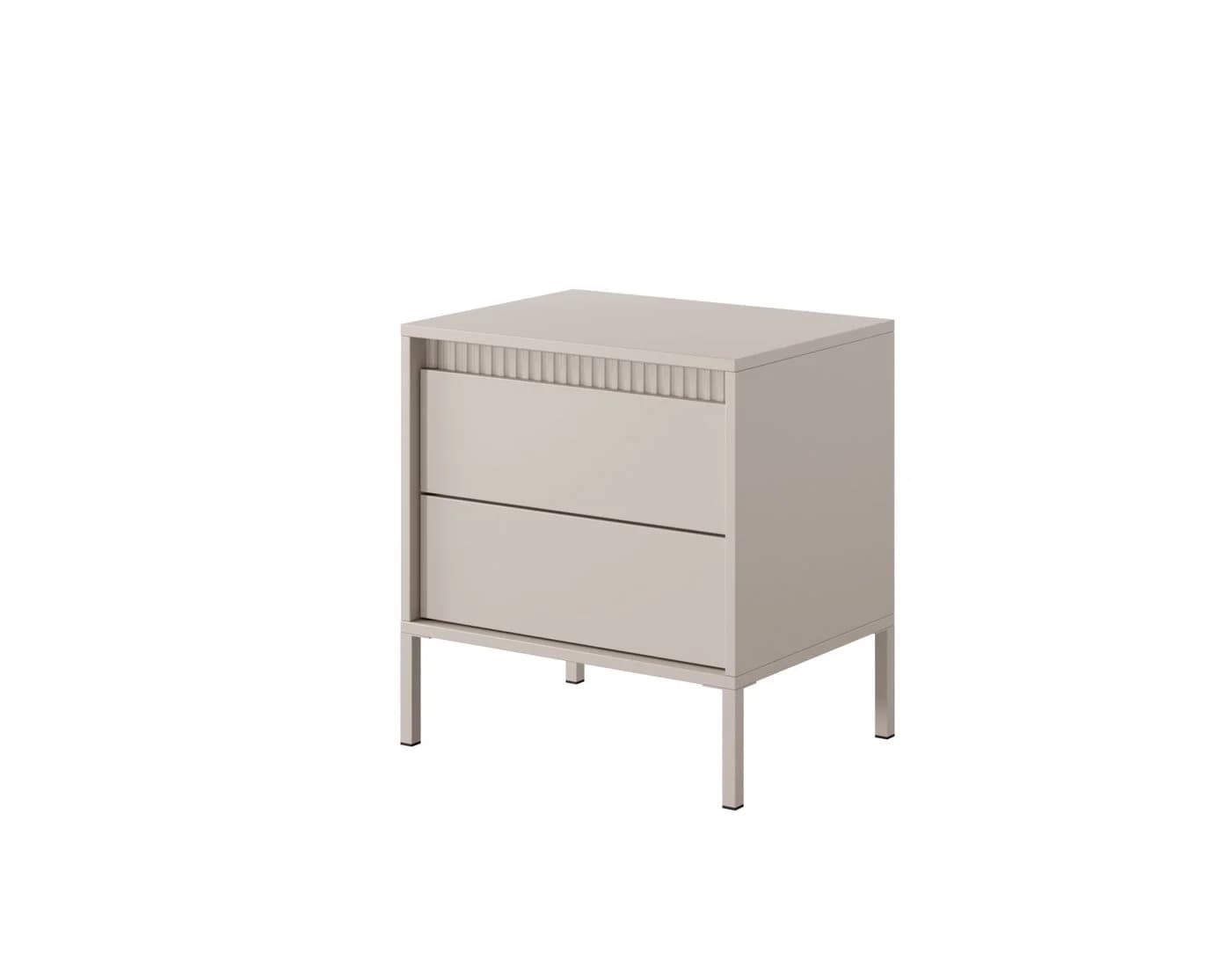 yourhouse24 Nachttisch SENSO mit 2 Schubladen Beige Push-to-Open - Bild 3