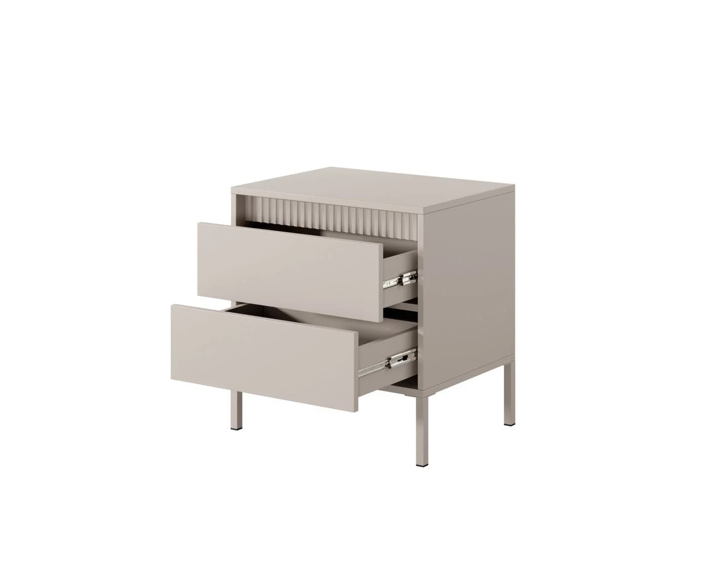 yourhouse24 Nachttisch SENSO mit 2 Schubladen Beige Push-to-Open - Bild 4