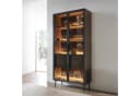 yourhouse24 Glasvitrine LUMI mit LED-Beleuchtung Eiche Dunin oder Kaschmir Riffelglas Bild 1
