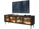 yourhouse24 Lowboard LUMI 4D mit LED & Glastüren Eiche Schwarz Bild 2