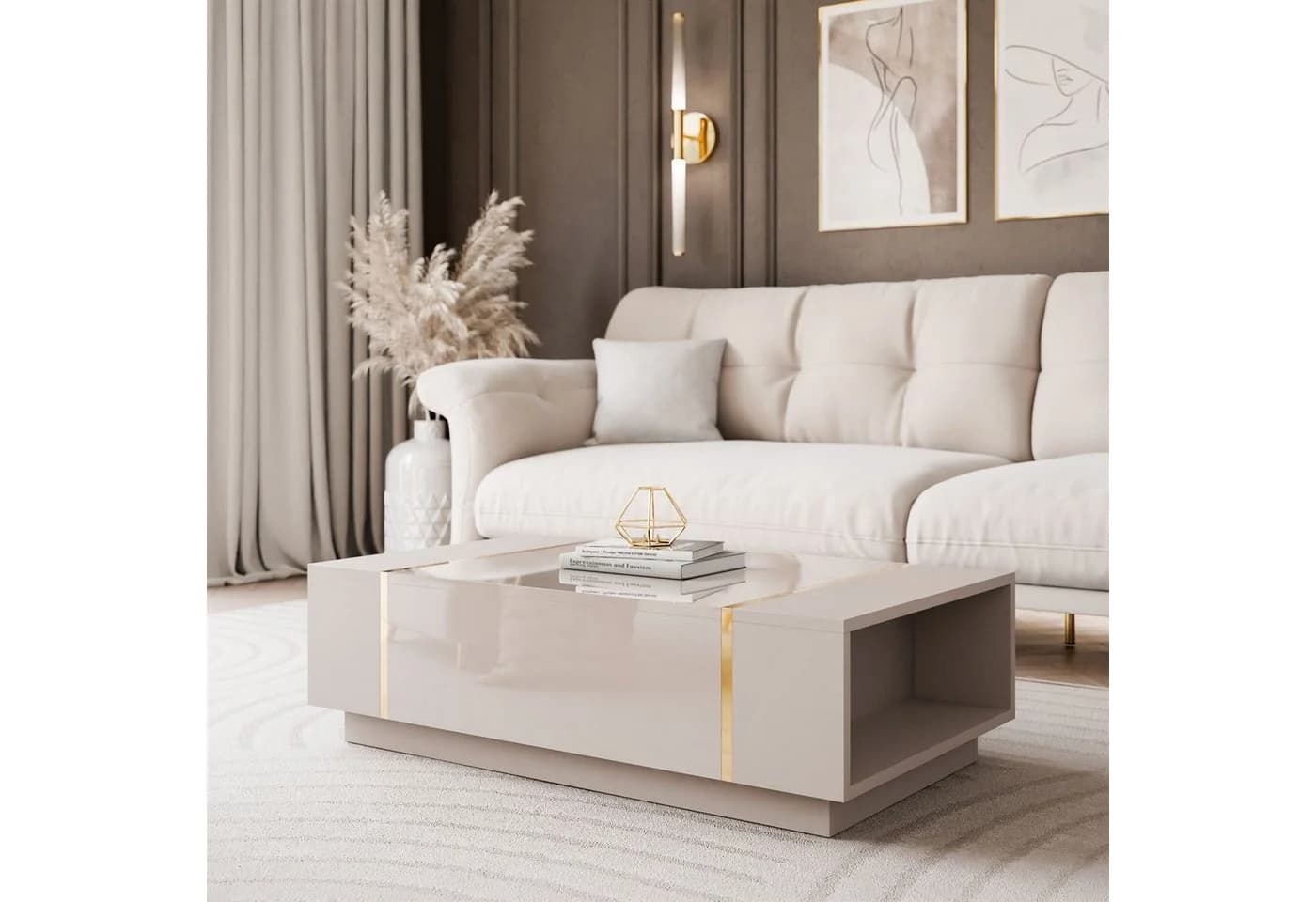 yourhouse24 Couchtisch ONYX Kaschmir Gold Metallbeine - Bild 5