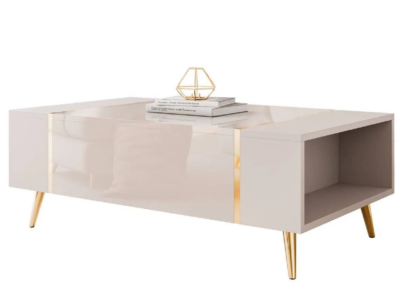 yourhouse24 Couchtisch ONYX Kaschmir Gold mit Staufach - Bild 2