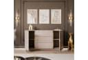 yourhouse24 Kommode ONYX Kaschmir mit goldenen Beinen und Hochglanzfronten Bild 1