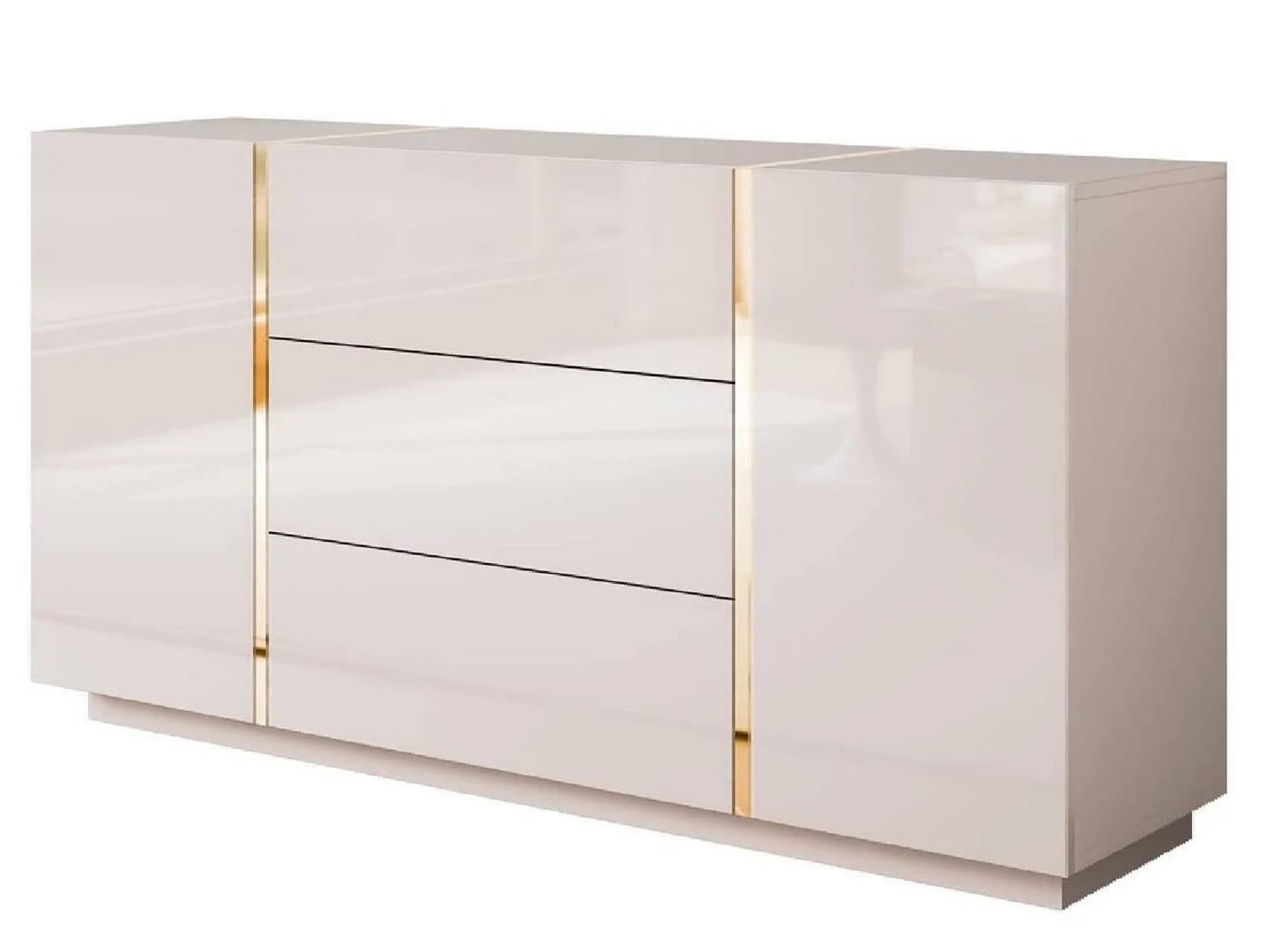yourhouse24 Kommode ONYX Kaschmir mit goldenen Beinen und Hochglanzfronten - Bild 2