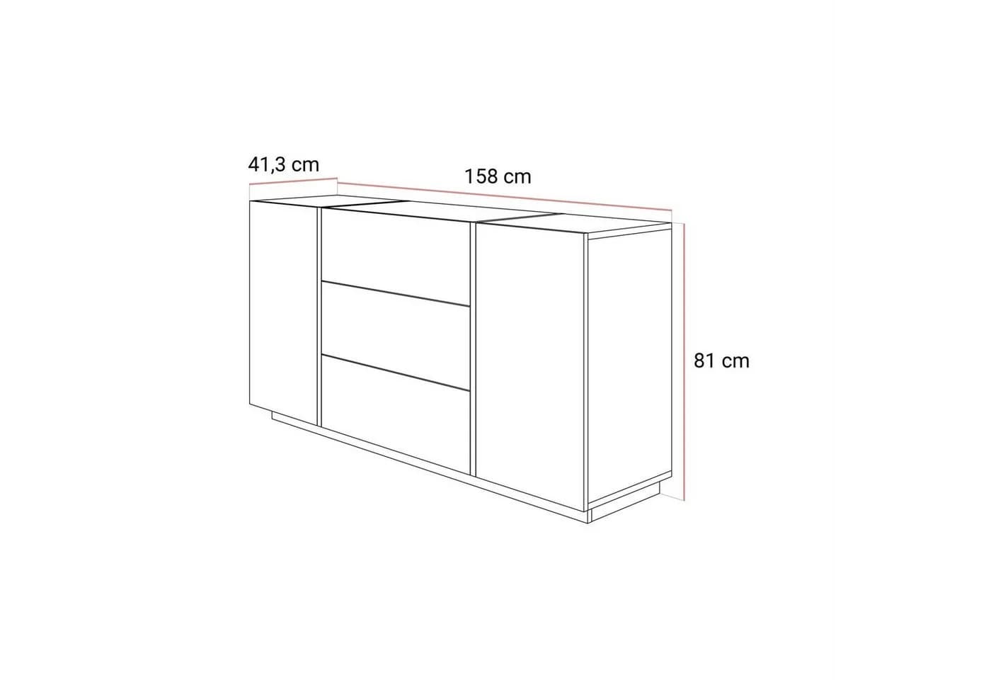 yourhouse24 Kommode ONYX Kaschmir mit goldenen Beinen und Hochglanzfronten - Bild 5