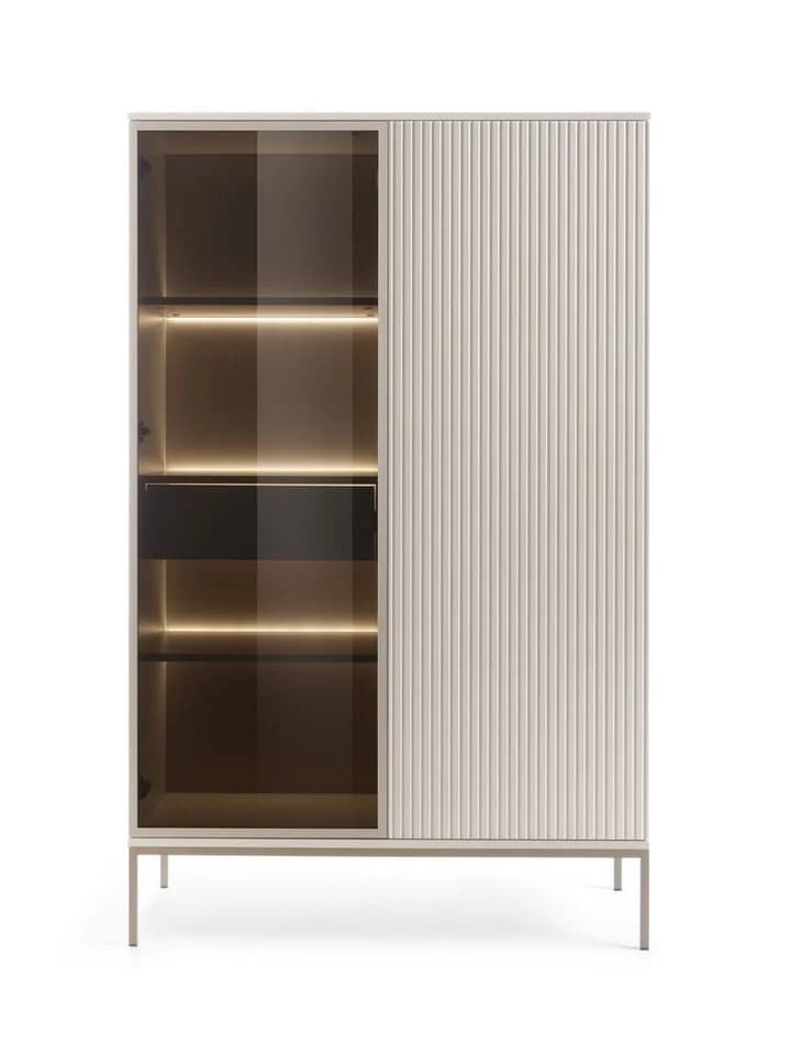 yourhouse24 Vitrine SANTIA 104 cm Japandi-Vitrine mit LED & Glas - Bild 4
