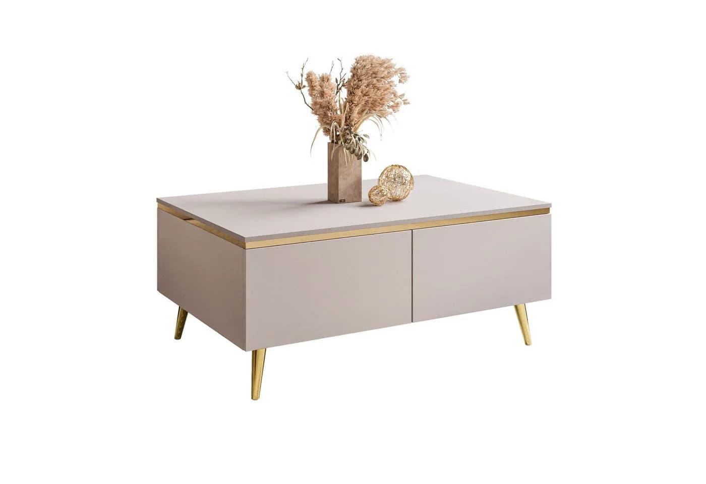 yourhouse24 Couchtisch AURORA Kaschmir mit Stauraum & Gold-Akzenten - Bild 2