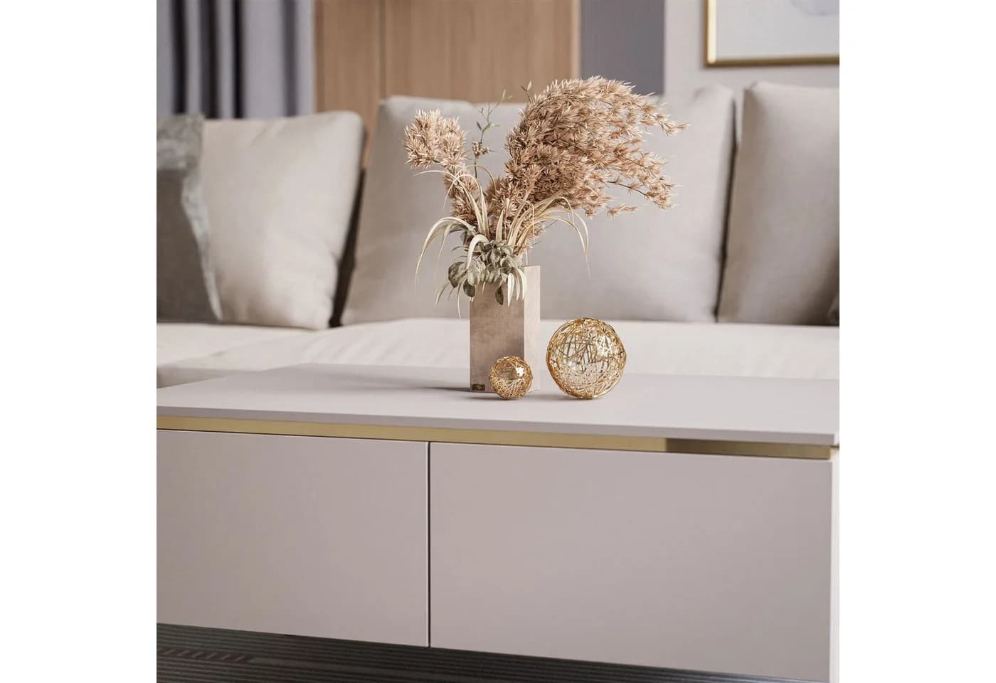 yourhouse24 Couchtisch AURORA Kaschmir mit Stauraum & Gold-Akzenten - Bild 4